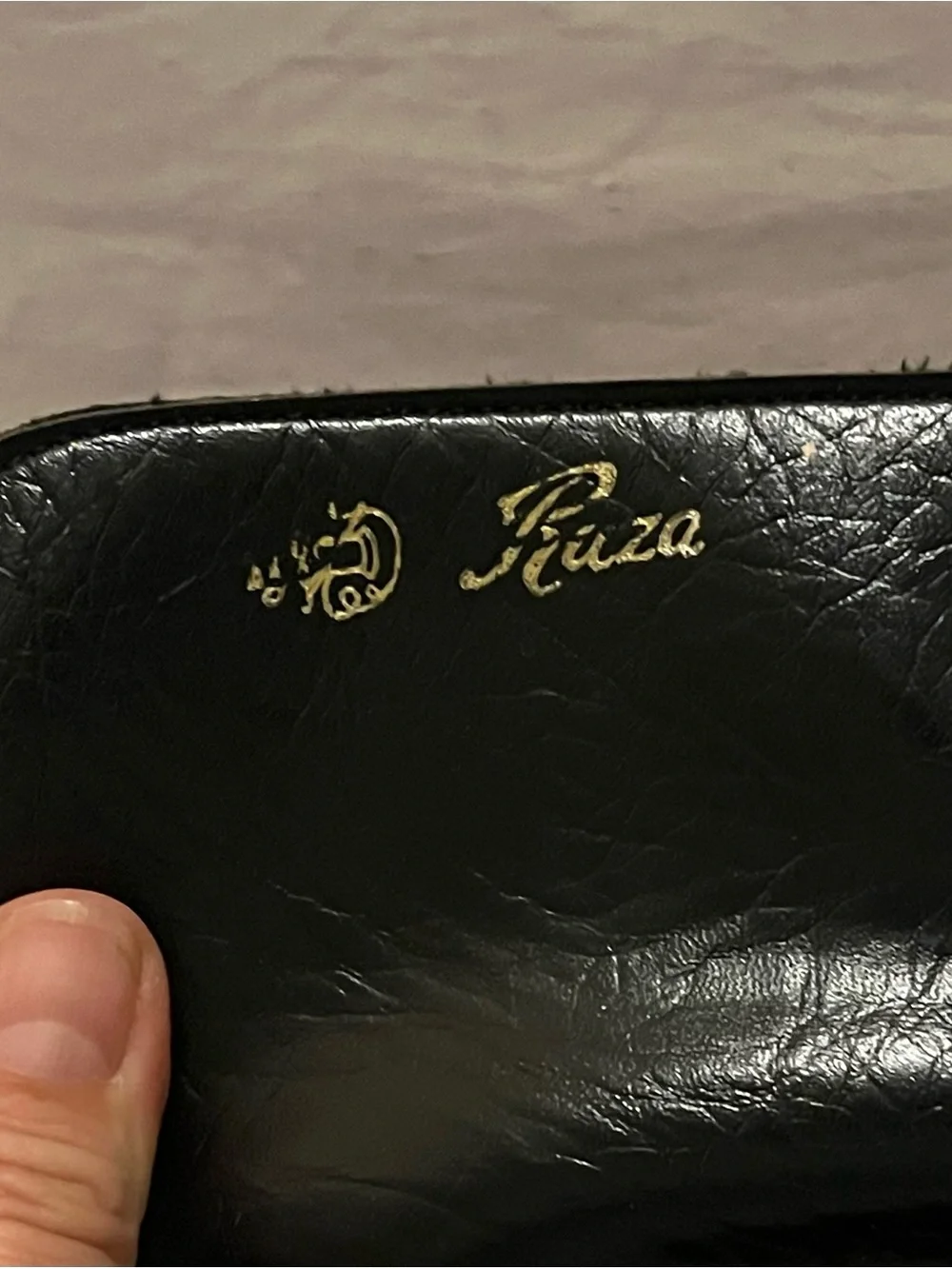 Raza Vintage Silver Black Clutch Bag with Attached Coin Purse